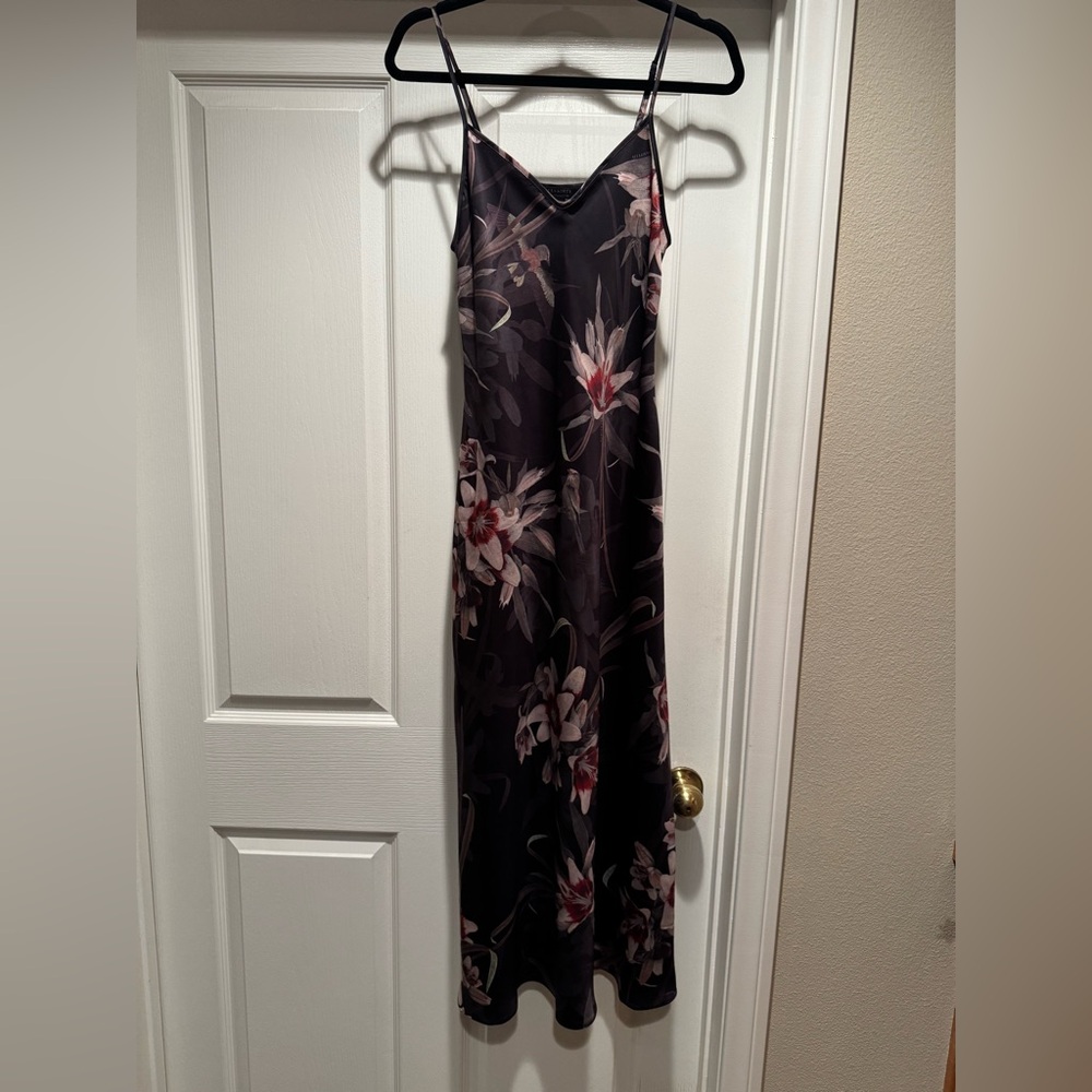 All Saints Luna Kaneshon Dark Floral Dress - Picture 3 of 9